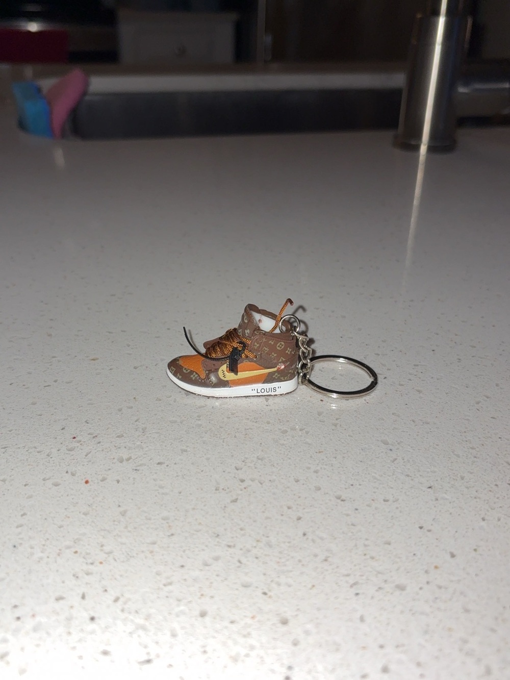 Nike Kids Brown and Orange Mini Sneaker Keychain